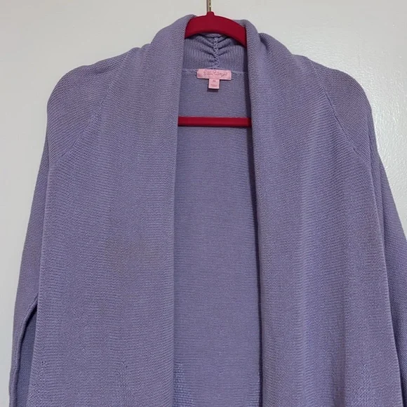 ✨FINAL HR TO BUY✨ Lilly Pulitzer Tatum Cardigan Lilac Verbana - Picture 2 of 13